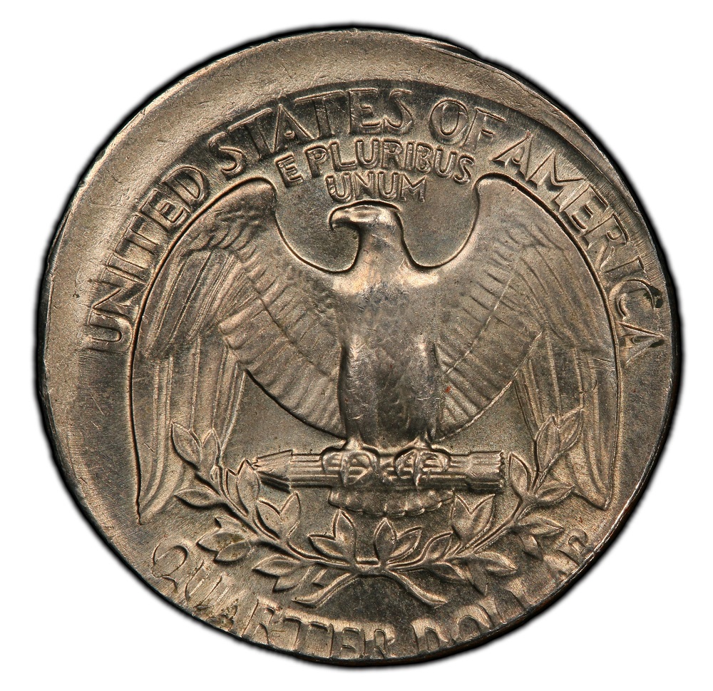 1992 quarter off-center strike error showing partial design and blank planchet area with date visible